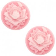 Basic cabochon Cameo 20mm Rose Pink-white