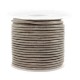 DQ Leer rond 2mm Vintage stormy silver grey metallic