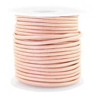 DQ Leer rond 3mm Vintage mauve moon rose metallic