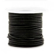 Round DQ leather cord 2mm Vintage black