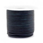 DQ Leer rond 2mm Dark peacock blue