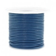 DQ Leer rond 2mm Navy blue