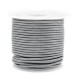 Round DQ leather cord 2mm Grey metallic