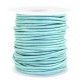 Round DQ leather cord 3mm Pastel lark green metallic