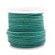 DQ Leer rond 2mm Vintage dark turquoise green