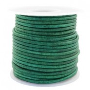 DQ Leer rond 3mm Vintage classic green