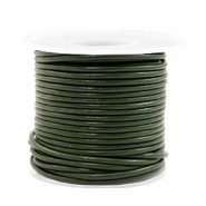 DQ Leer rond 2mm Army green metallic