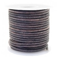 Round DQ leather cord 3mm Vintage taupe