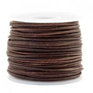 DQ Leer rond 1mm Dark chocolate brown