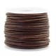 DQ Leer rond 1mm Dark chocolate brown