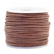 DQ Leer rond 1mm Red brown-vintage finish