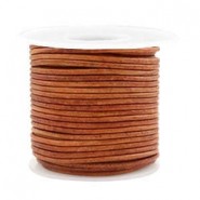 DQ Leer rond 2mm Vintage copper brown