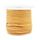 Round DQ leather cord 2mm Golden yellow metallic