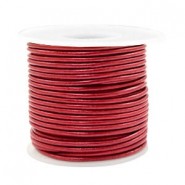 DQ Leer rond 2mm Moroccan red metallic