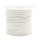 Round DQ leather cord 2mm Silver white metallic