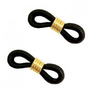 Ends for Eyeglass Chain/Holder Black-gold