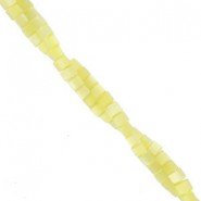 Cat eye cubic glass beads 3mm Summer yellow