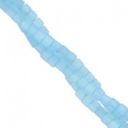 Cat eye glas kralen kubus 4mm Sky blue