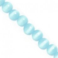 Cat eye glass beads 4mm Sky blue