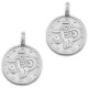 DQ Metal charm Ethnic round 12mm Antique Silver