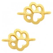 DQ metal connector charm Dog paw Gold