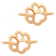 DQ metal connector charm Dog paw Rosegold