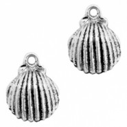 Metal charm Shell 15x11mm Antique silver