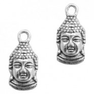 Metall Anhänger Buddha 16x8mm Antik silber