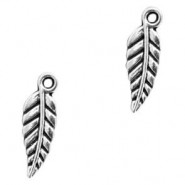 Metal charm Leaf 20x6mm Antique silver