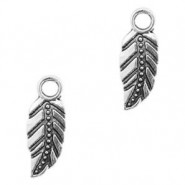 Metal charm Leaf 18x7mm Antique silver