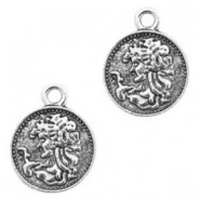Metal charm Religious Coin 19x15mm Antique silver