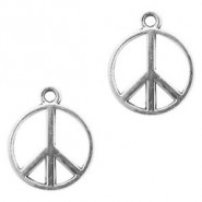 Metal charm Peace 17x14mm Antique silver