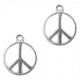 Metalen bedel Peace 17x14mm Antiek zilver