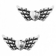 Metall Perle Angel Wings 9x22mm Antik silber 