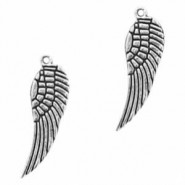 Metal charm Angel Wing 30x9mm Antique silver