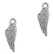 Metal charm Angel Wing 18x6mm Antique silver