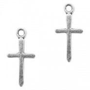 Metal charm Cross 21x11mm Antique silver