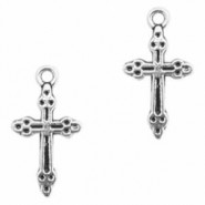 Metal charm Cross 20x11mm Antique silver