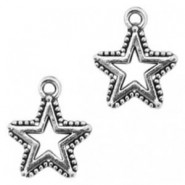 Metal charm Star 14x12mm Antique silver