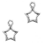 Metal charm Star 12x9mm Antique silver