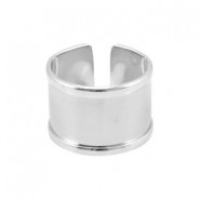 DQ Metalen basis ring voor 10mm koord/leer Antiek zilver