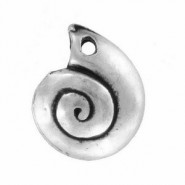 Colgante metálico DQ Caparazón de caracol 18mm - Plata vieja