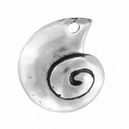 Colgante metálico DQ Caparazón de caracol 27mm - Plata vieja