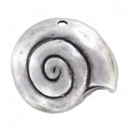 DQ Metal Pendant Snail house 38mm Antique silver