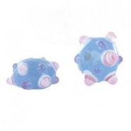 Lampwork bead bumps 10x14mm Lilac blue pink