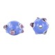 Lampwork bead bumps 10x14mm Blue White