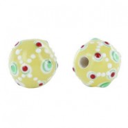 Lampwork bead bumps 20mm Yellow