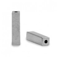 Hematite kralen tube 8x2mm Light grey