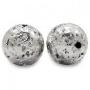 Hämatit Perle Lava Look 11mm Antique silver