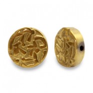 Hämatit Perle flach Disc 10mm Gold